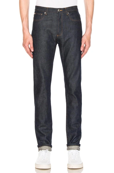 Apc Petit New Standard Straight Leg Jean In Denim Dark