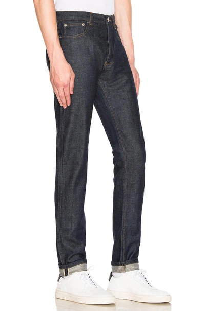 Shop Apc Petit New Standard Straight Leg Jean In Denim Dark