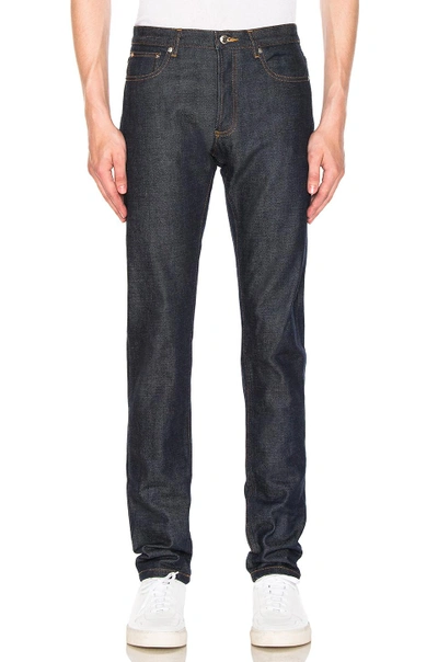 Apc Petit New Standard Straight Leg Jean In Denim Dark