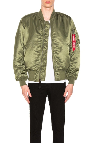 Shop Alpha Industries Ma-1 Blood Chit Bomber Jacket In Sage