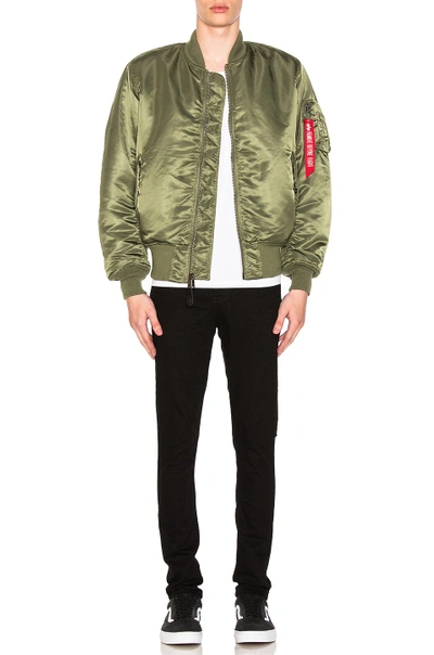 Shop Alpha Industries Ma-1 Blood Chit Bomber Jacket In Sage