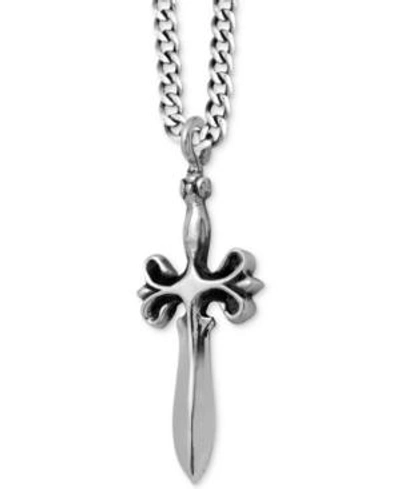 Shop King Baby Men's Dagger Pendant Necklace In Sterling Silver