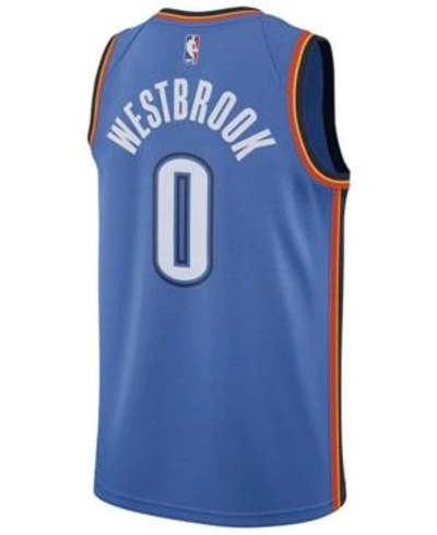 Shop Nike Men's Russell Westbrook Oklahoma City Thunder Icon Swingman Jersey In Blue