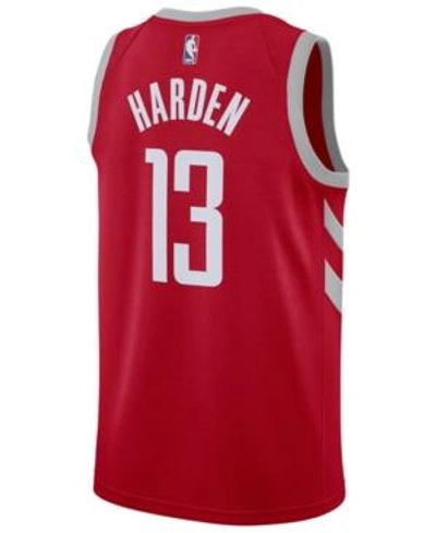 Shop Nike Men's James Harden Houston Rockets Icon Swingman Jersey In Red