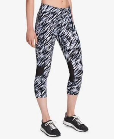 Shop Calvin Klein Performance Printed Cropped Leggings In Sugar Combo