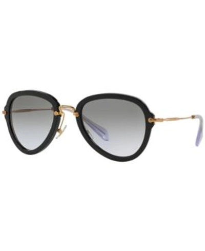 Shop Miu Miu Sunglasses, Mu 03qs In Black/purple Gradient