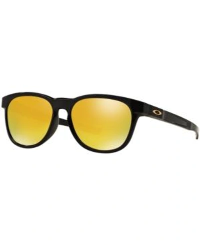 Shop Oakley Sunglasses, Oo9315 Stringer In Black Shiny/gold Mirror