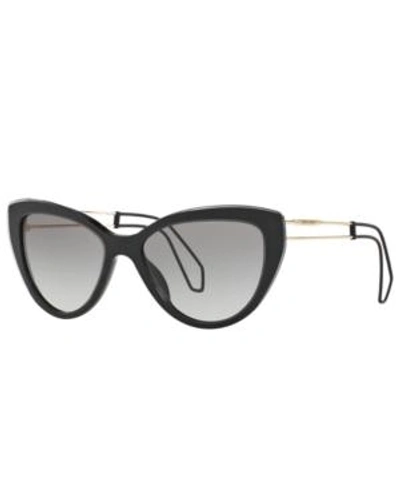 Shop Miu Miu Sunglasses, Mu 12rs In Black/grey Gradient