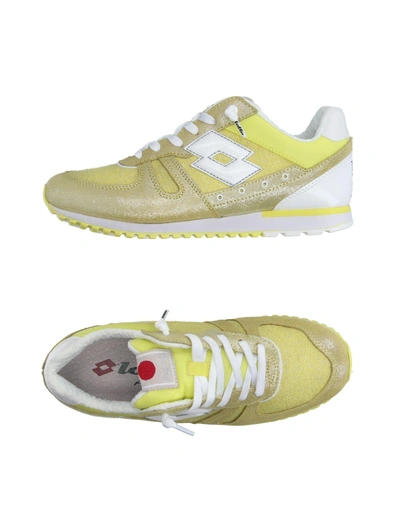 Shop Lotto Leggenda Woman Sneakers Yellow Size 5.5 Soft Leather, Textile Fibers