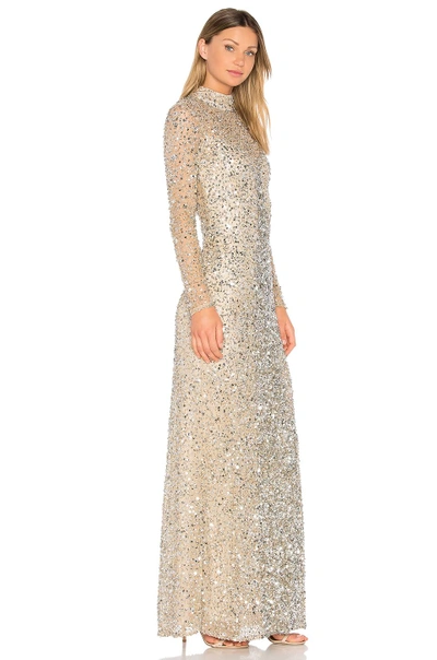 Shop Parker Black Leandra Gown In Silver