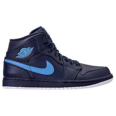 Shop Nike Men's Air Jordan 1 Mid Retro Basketball Shoes, Blue