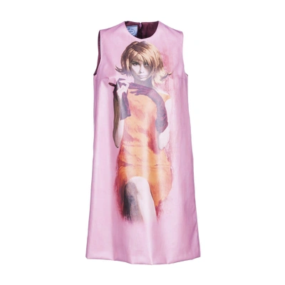 Shop Prada A-line Dress In Tamaris Rose