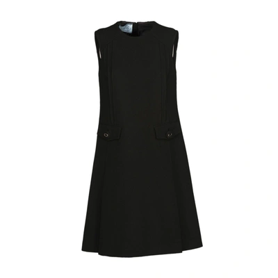 Shop Prada Pocket Detail Dress In Black