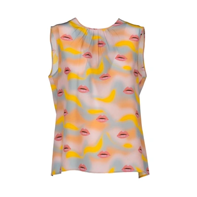 Shop Prada Lips Top In Multicolour