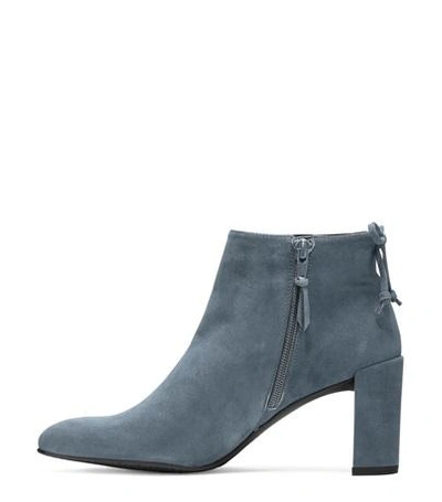 Shop Stuart Weitzman The Lofty Bootie In Denim Blue Suede