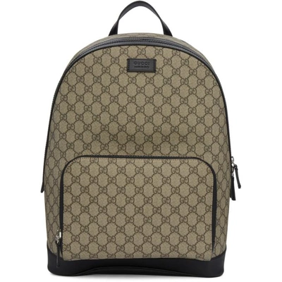 Shop Gucci Beige Gg Supreme Logo Backpack