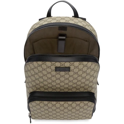 Shop Gucci Beige Gg Supreme Logo Backpack