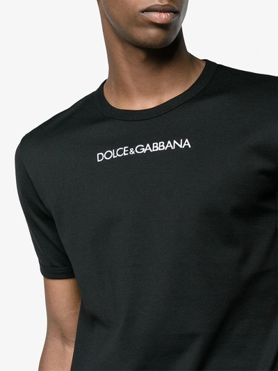 Shop Dolce & Gabbana Round Neck Logo T Shirt In Black