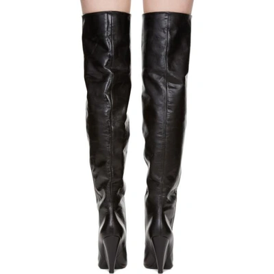 Shop Saint Laurent Black Leather Niki Over-the-knee Boots In 1000 Black