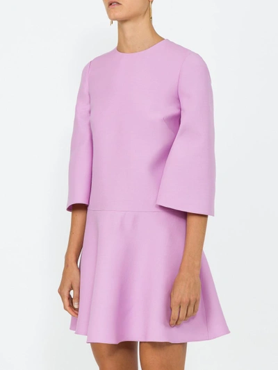 Shop Valentino Wool And Silk Crepe Flare Dress