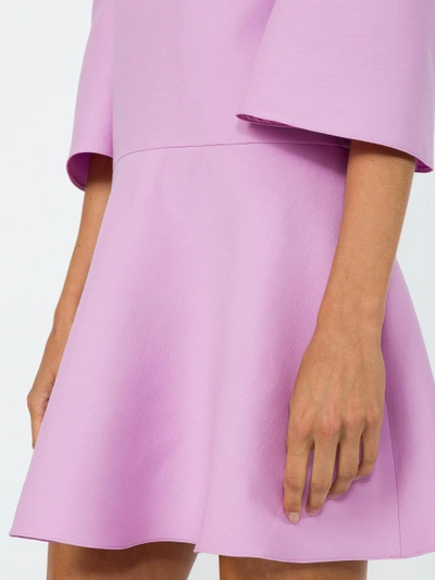 Shop Valentino Wool And Silk Crepe Flare Dress