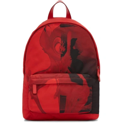 Shop Givenchy Red Small Nylon Bambi Backpack