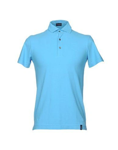 Shop Drumohr Polo Shirts In Azure