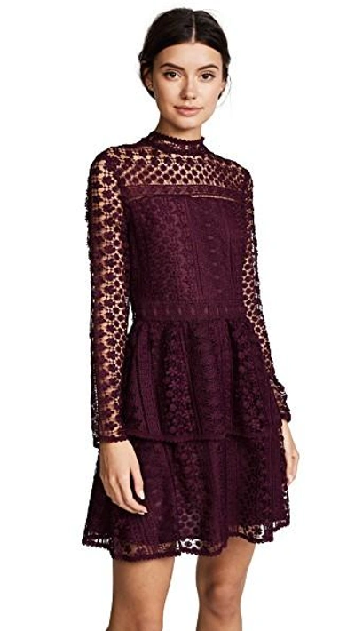 Shop Cupcakes And Cashmere Symona Lace Dress In Malbec