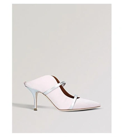 Shop Malone Souliers Maureen Satin Mules In Metal Comb