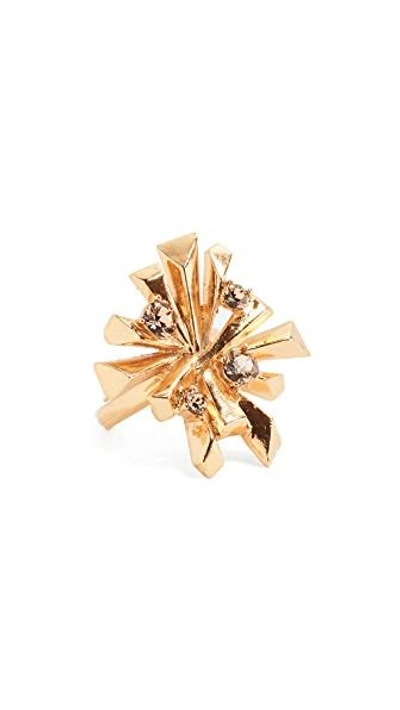 Shop Oscar De La Renta Spark Ring In Gold