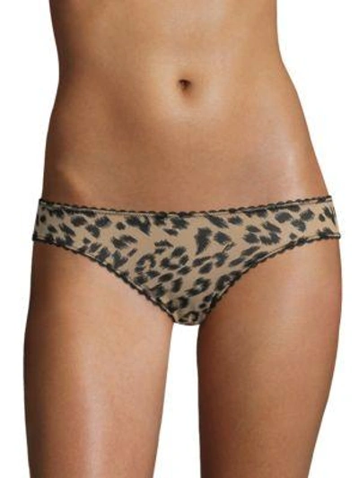 Shop Stella Mccartney Floral-print Bikini Briefs In Flesh Black Leopard