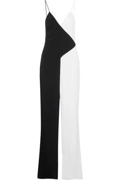 Shop Cushnie Et Ochs Woman Two-tone Crepe Jumpsuit Black