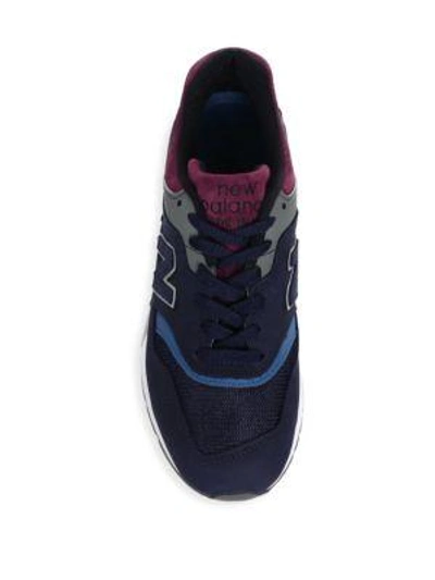 Shop New Balance 997 Made In Us Suede Sneakers In Navy