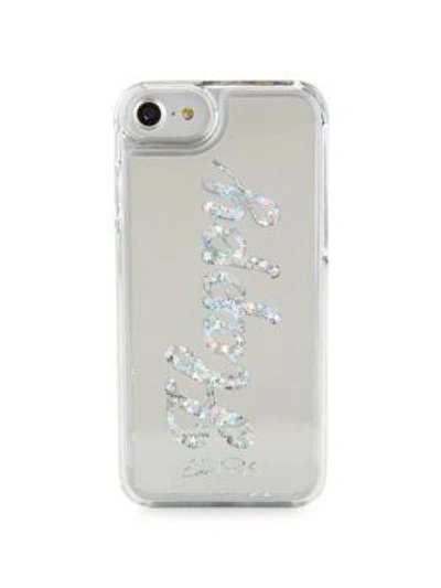 Shop Edie Parker Happy Floating Phone Case In Silver