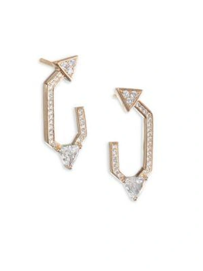 Shop Nikos Koulis Diamond 18k Yellow Gold V Earrings