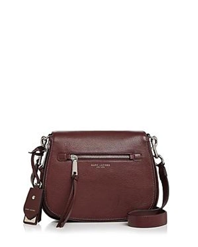 Shop Marc Jacobs Recruit Nomad Leather Saddle Bag In Blackberry/silver