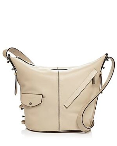 Shop Marc Jacobs The Sling Leather Hobo In Parchment/gunmetal