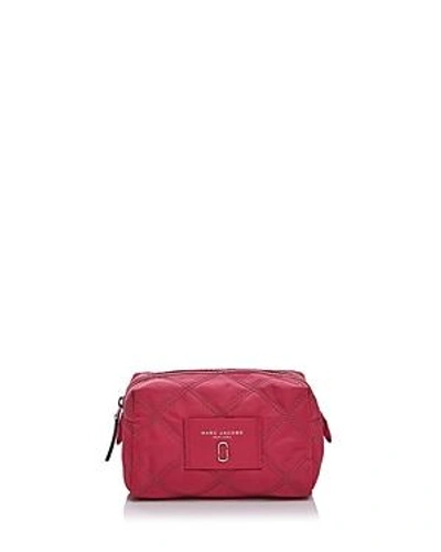 Shop Marc Jacobs Knot Large Nylon Cosmetics Case In Raspberry/silver
