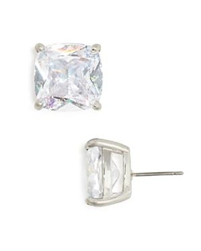 Shop Kate Spade New York Small Square Stud Earrings In White Patina/silver