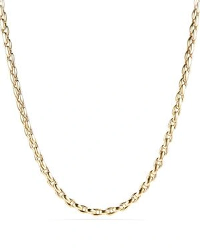 Shop David Yurman Elongated Box Chain Necklace In 18k Gold