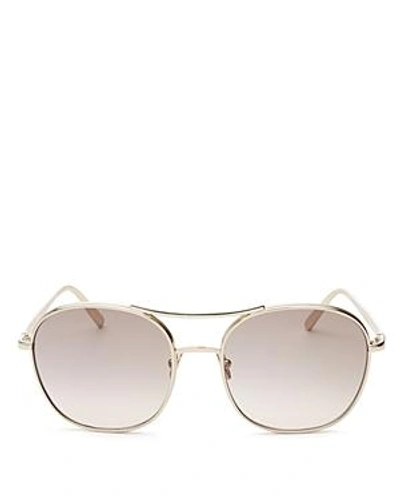 Shop Chloé Nola Round Aviator Sunglasses, 54mm In Gold/brown Peach Mirror