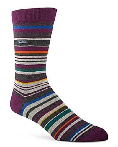 Shop Calvin Klein Barcode Multistripe Socks In Winter / Multicolor