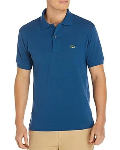 Shop Lacoste Classic Cotton Pique Regular Fit Polo Shirt In Avon Blue