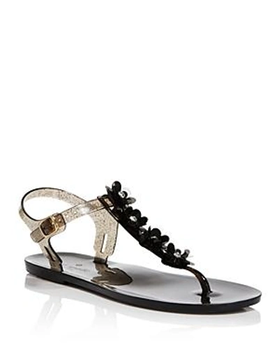 Shop Kate Spade New York Women's Farrah Jelly T Strap Sandals In Black