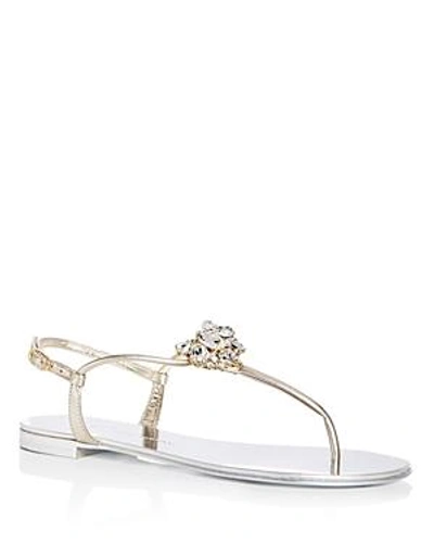 Shop Giuseppe Zanotti Women's Nuvorock Swarovski Crystal Embellished Thong Sandals In Sahara