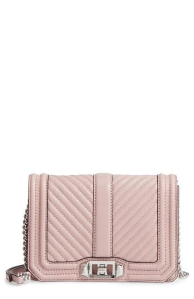 Shop Rebecca Minkoff Small Love Leather Crossbody Bag - Pink In Vintage Pink