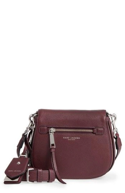 Shop Marc Jacobs Small Recruit Nomad Pebbled Leather Crossbody Bag - Purple In Blackberry