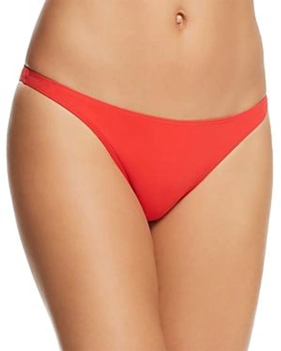 Shop Tory Burch Solid Low-rise Hipster Bikini Bottom In Poppy Red