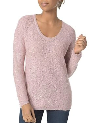 Shop Nydj Drop Shoulder Marled Sequin Sweater In Rosedust