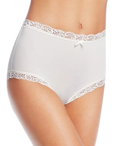 Shop Fine Lines Microfiber Scallop Lace Full Brief In Ivory